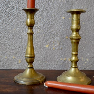 Old brass candle holders vintage and boho French decoration