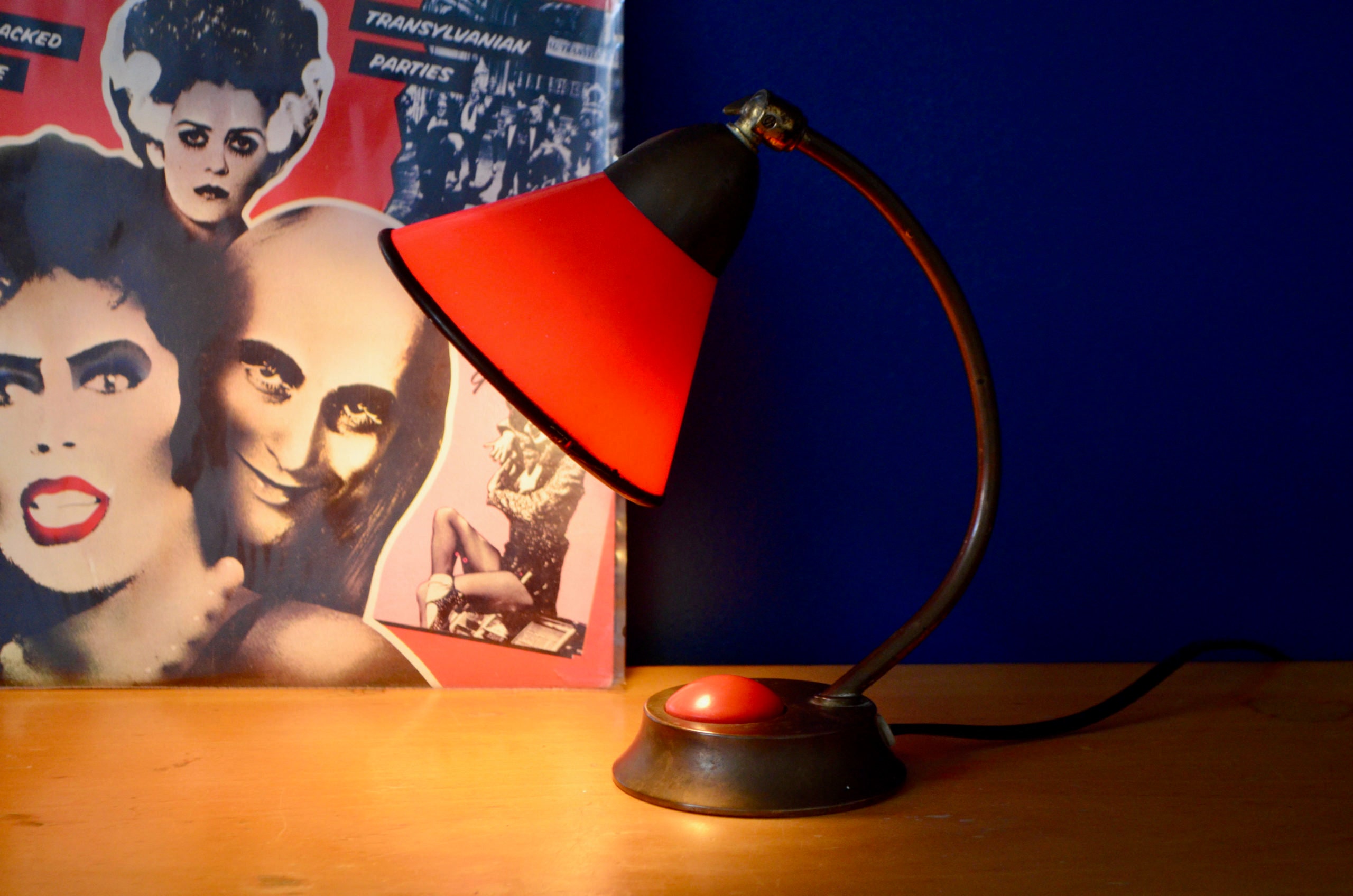 Buy Vintage and Boho Design Table Lamp Red Desk Cocotte Online in
