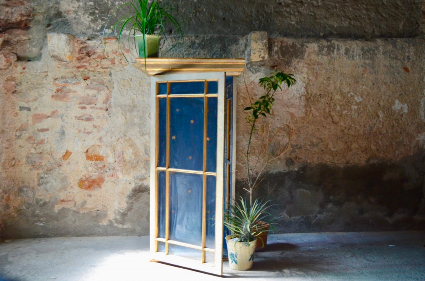 Vitrine Niche à Statue Armoire Chapelle Bohème Autentique 19Ème Siecle Antique Serre Antic French De