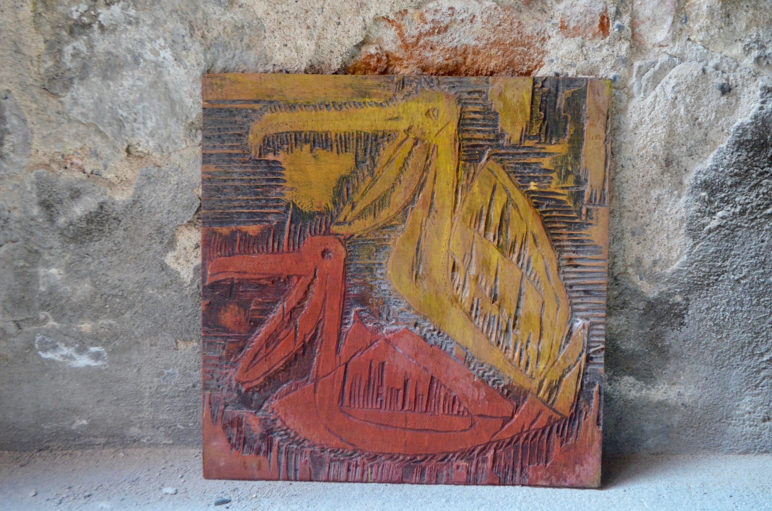 Panneau de Sérigraphie Les Pellicans