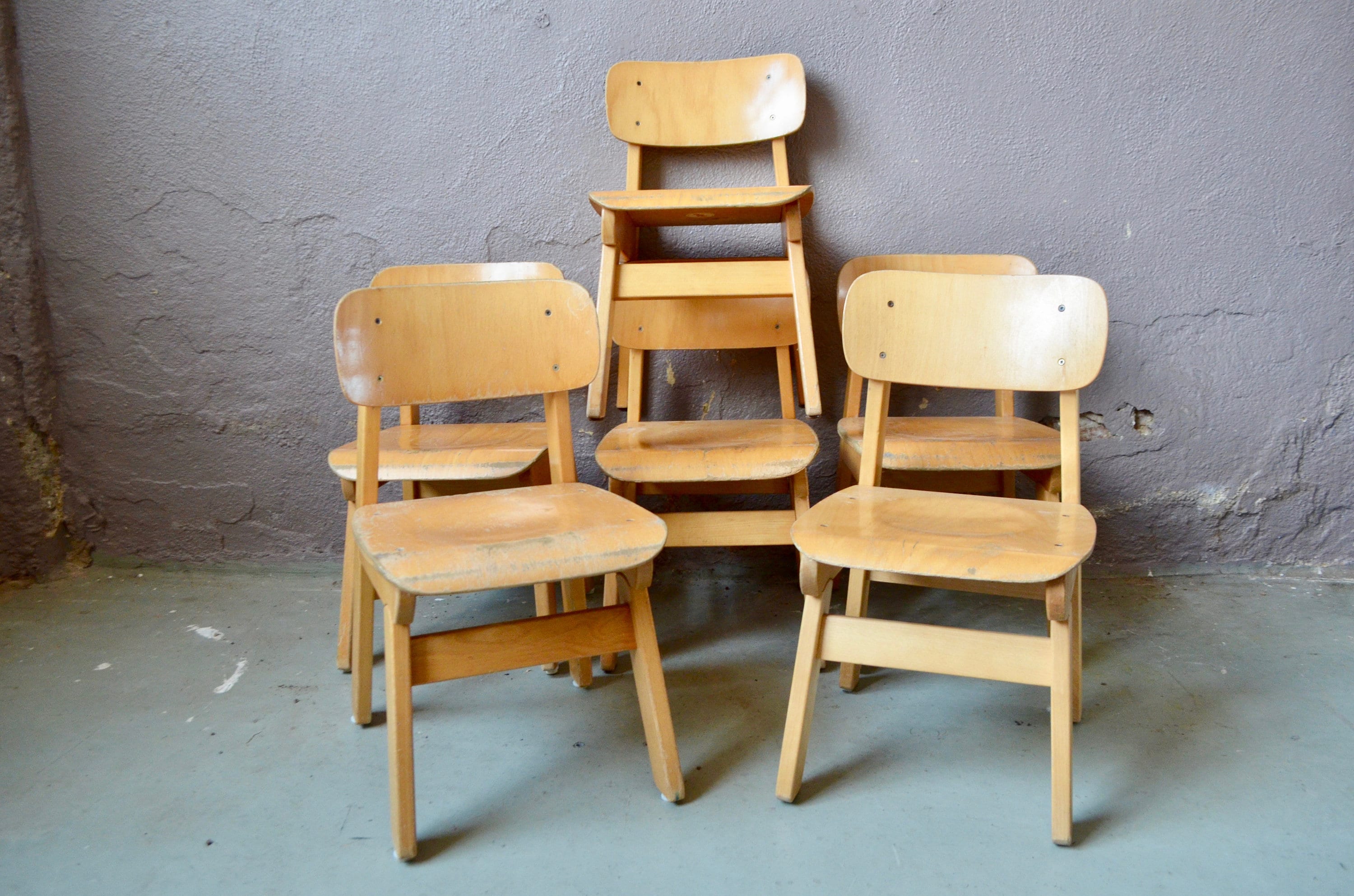 Chaise Enfant en Bois Vintage