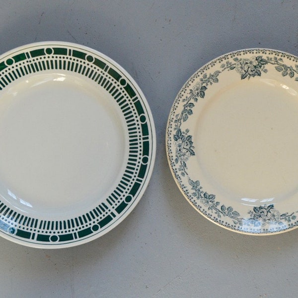 Duo de plats en céramique ancienne vaisselle bohème