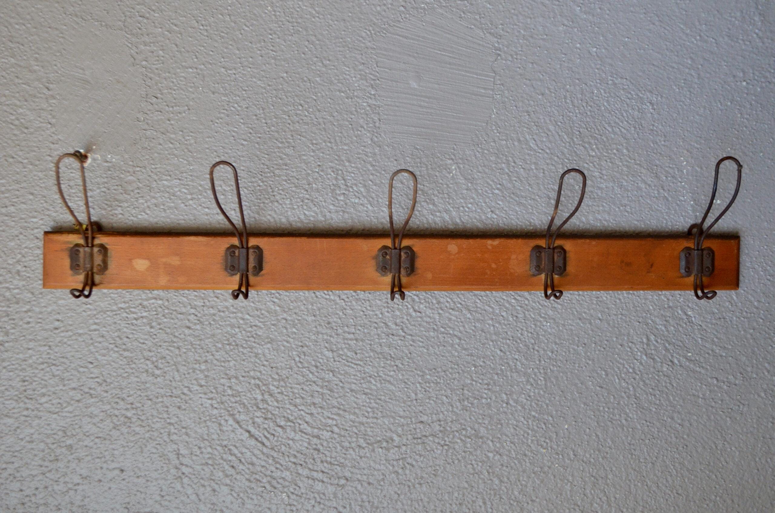 French Wire Coat Hooks Metal Coat Rack With Basket Decor Steals