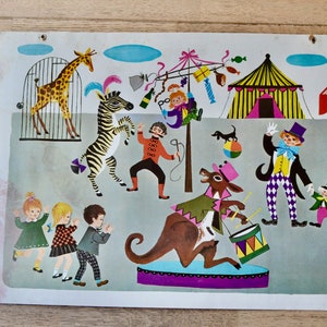 Tableau enfant, thème cirque, affiche chambre garçon, poster