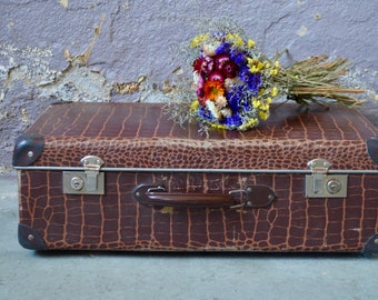 Valise ancienne vintage objet déco insolite chevet bohème