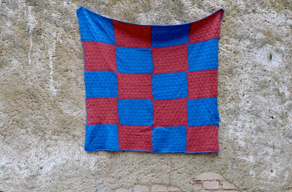Couverture en Laine Plaid Vintage Bébé Rétro Coloré Bohème Années 70 Antic Woolen Blanket Seventies 