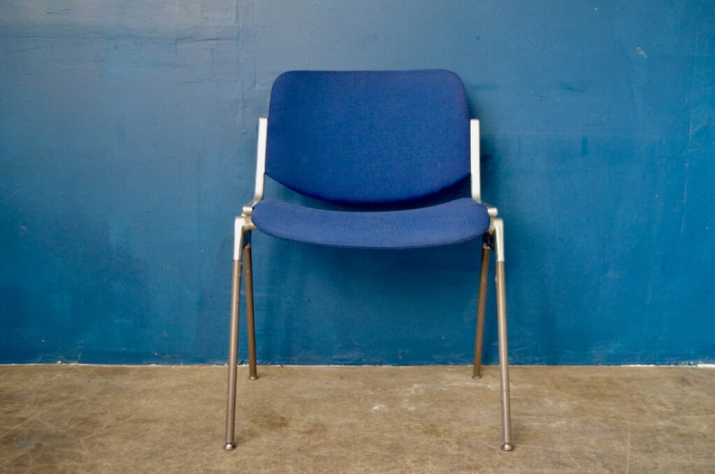 Chaise bleue DSC par Giancarlo Piretti pour Castelli, 1960s. Design Italien vintage et moderniste siège de cuisine ou de bureau image 10