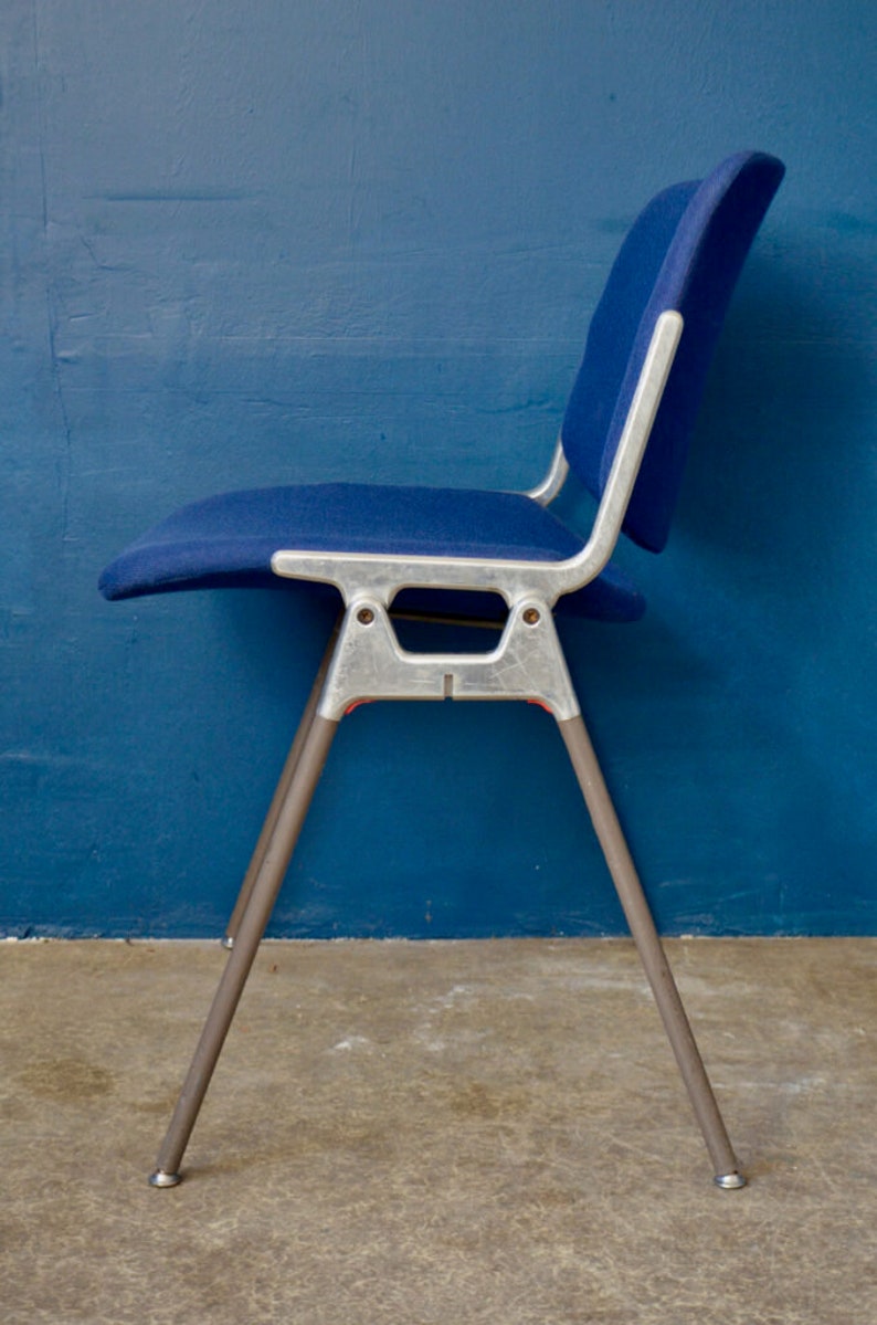 Chaise bleue DSC par Giancarlo Piretti pour Castelli, 1960s. Design Italien vintage et moderniste siège de cuisine ou de bureau image 5