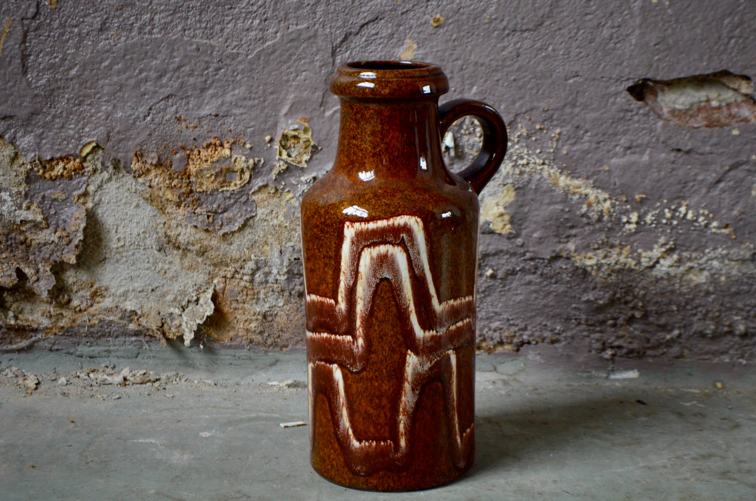 Vase Brutaliste en Céramique de Scheurich Style Vintage Scandinave Bohème Fat Lava