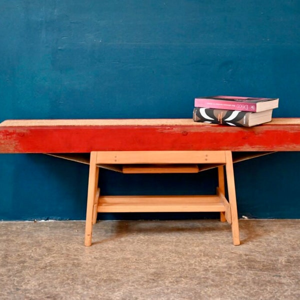 Console guéridon  sellette Italienne en bois et corde desserte petite table basse d'appoint bout de canapé esprit vintage scandinave