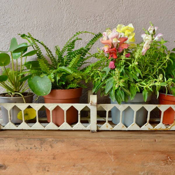 Paar balkonplantenbakken om op te hangen in metalen stijl boho en art deco Frankrijk 1930