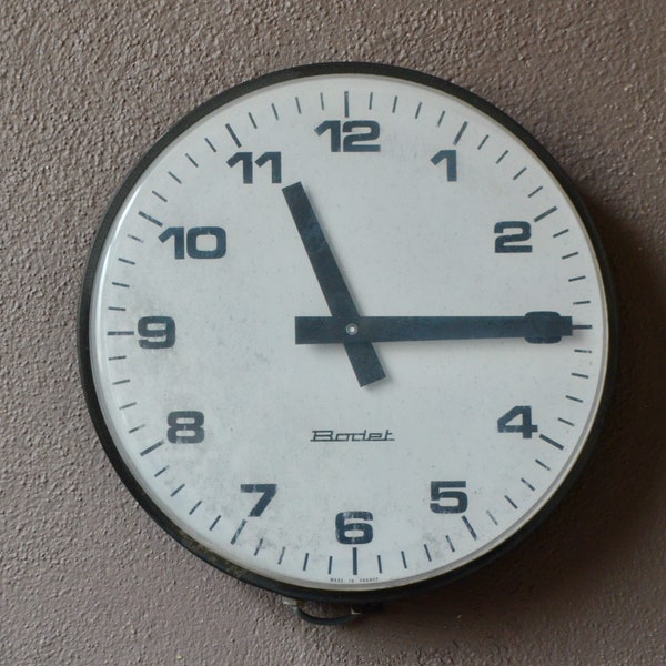 Horloge de gare Bodet, décoration vintage indus originale