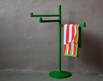 Vintage plastic handdoekrek, Italiaans design in Space Age-stijl, groen, futuristisch design uit de jaren 80.