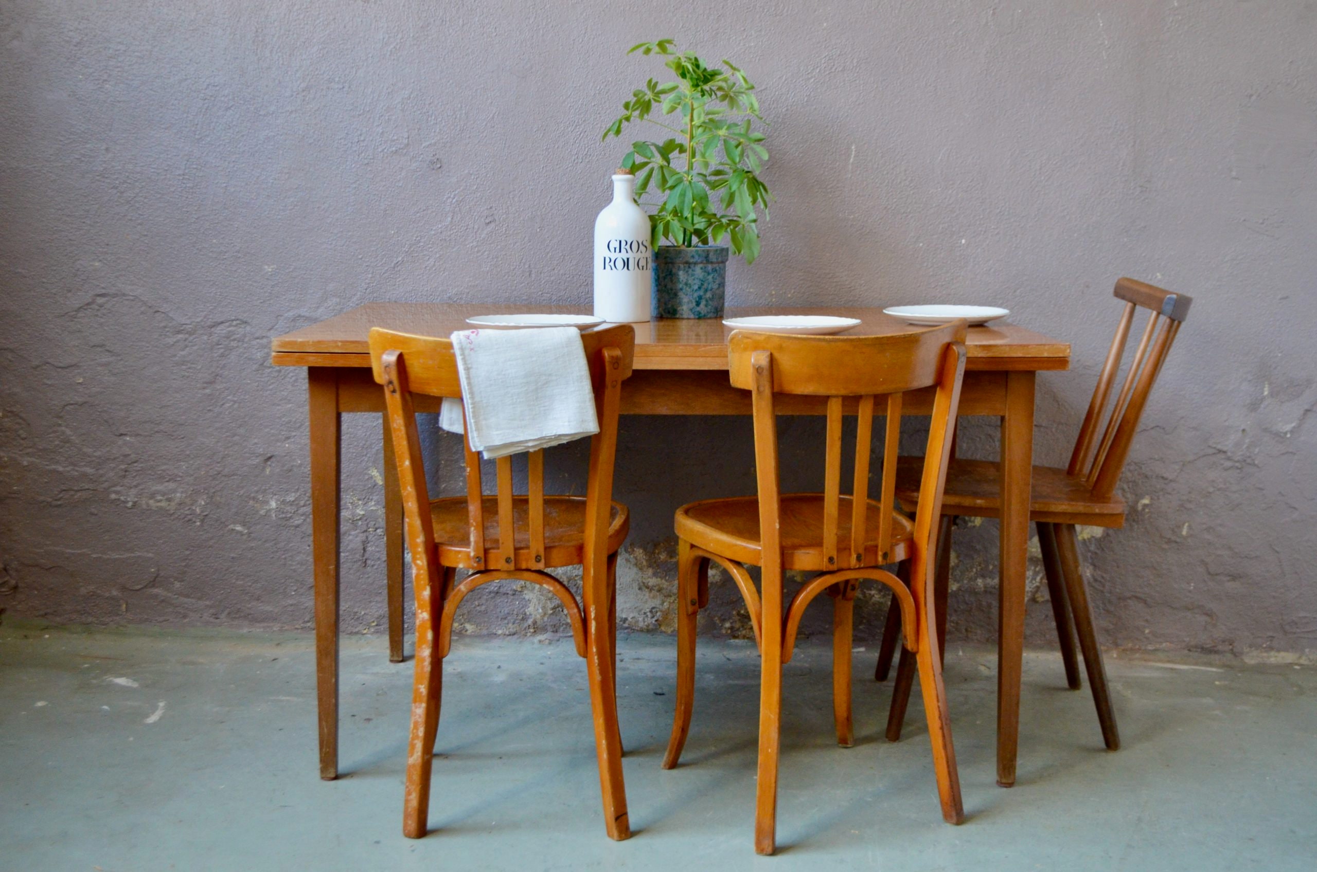 Table à Rallonges Vintage Scandinave en Bois