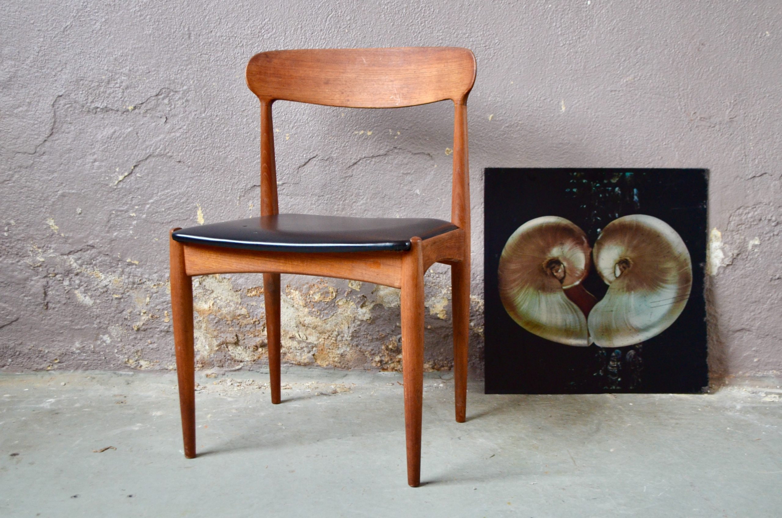 Chaise Scandinave De Johannes Andersen En Teck Uldum Møbelfabrik, Samcom Design Danois Vintage Nordique