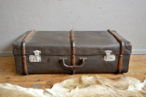 Valise Vintage Carton Bois Annees 40 Etsy