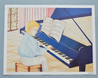 Vintage kind muur poster piano & Faust les