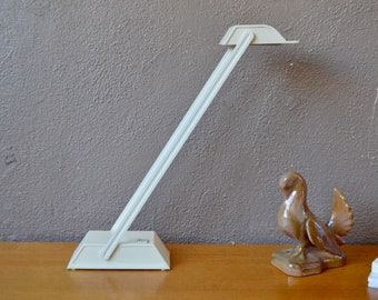 White desk lamp vintage design and minimalist space age OSRAM Halostar