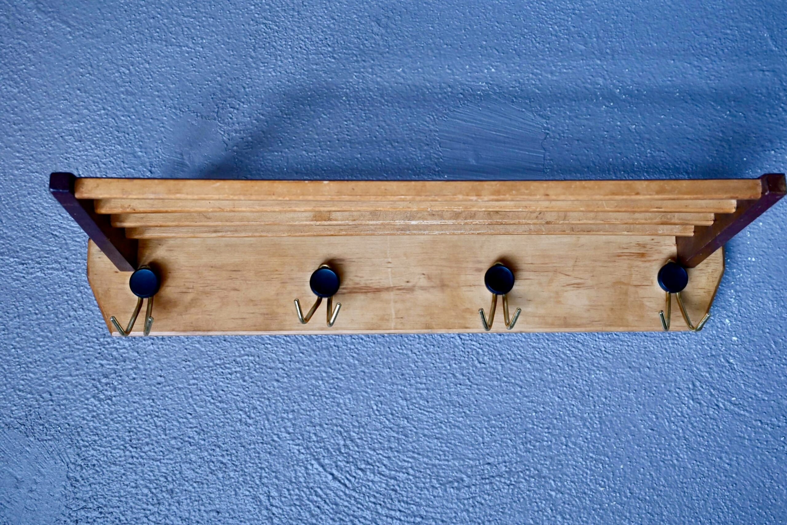Portemanteaux Mural En Bois Et Métal Patère Au Design Vintage Scandinave Moderniste
