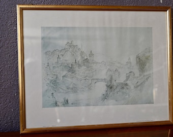 Baden 2 Lumographie de William Turner paysage pré impressionniste lithographie sérigraphie