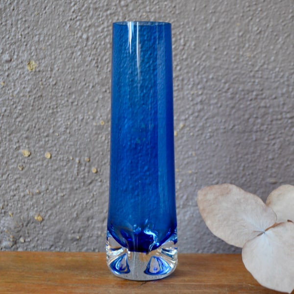 Vase bleu vintage en verre de Murano