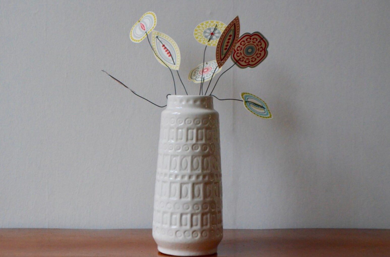 Vase Blanc Bay Années 60 70 Allemand Signé W Germany Numéroté Collection Déco Design German Flower P