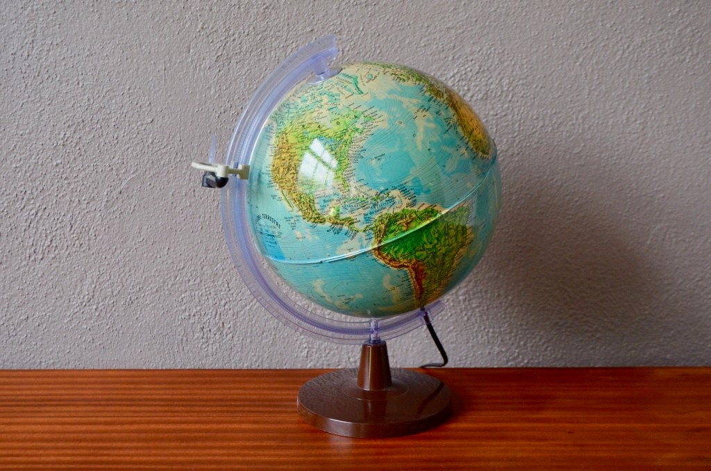 Globe Terreste Vintage Lumineux