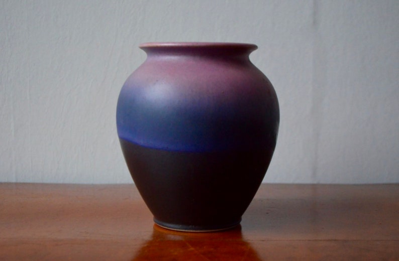 Vase 60s German Signed Bay W Germany Numbered Two Tone Purple Enamel 650 14 Flower Jug German Sixties Vase Fine Art Ceramics Art Collectibles Silmic Com