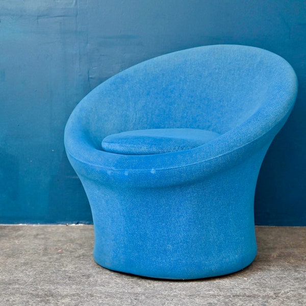 Fauteuil pivotant champignon bleu vintage design moderniste