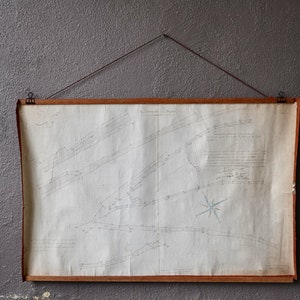 Plan cadastral Etupes n2 bis 1833 décoration murale carte ancienne bohème et campagne chic