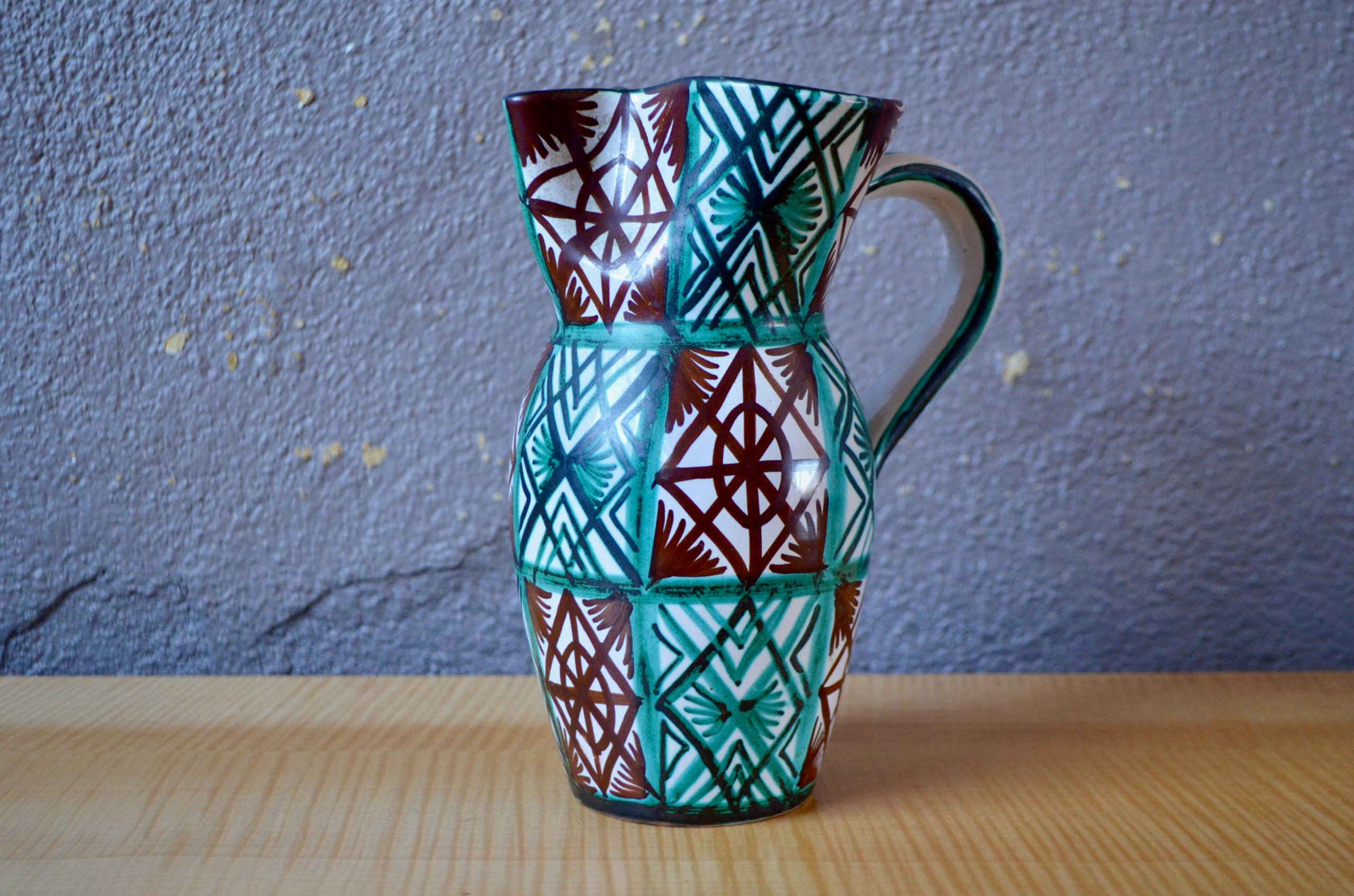 Pichet en Céramique Dag Vallauris Style Vintage Bohème France 1950