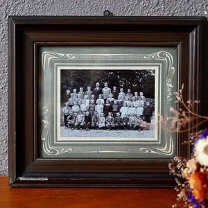 Old sepia photograph School France 1900 antique and boho framed wall decoration