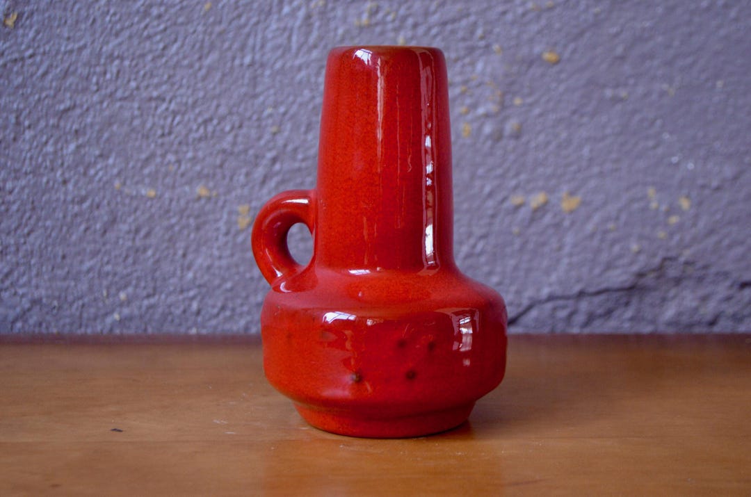 Vase Pitcher Kreutz Keramik Red Vintage Decoration Retro West