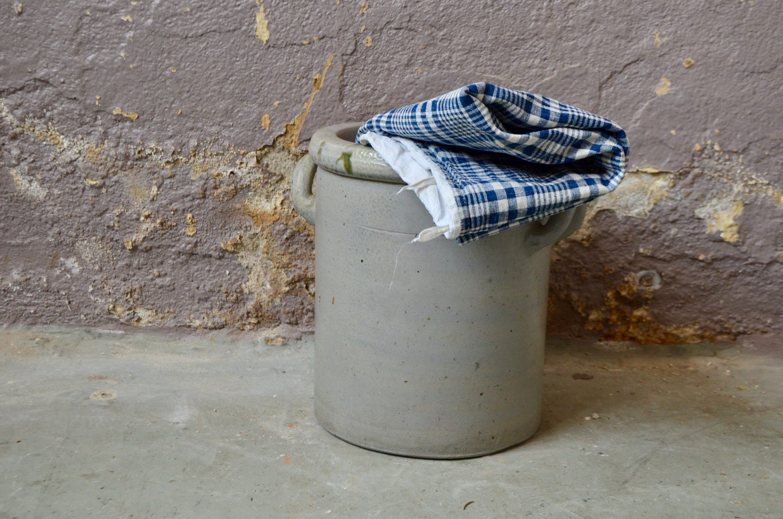 Jardinière Ancienne, Pot en Grès à Choucroute ou Légumes Lactofermentés. Alsace Circa 1900