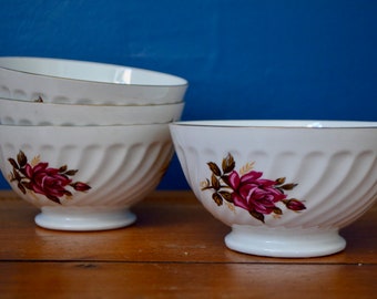 Série de 4 bols en porcelaine Sarreguemines vintage et bohème