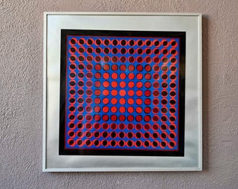 Tuz Silkscreen by Victor VASARELY signed painting Op Art optical art