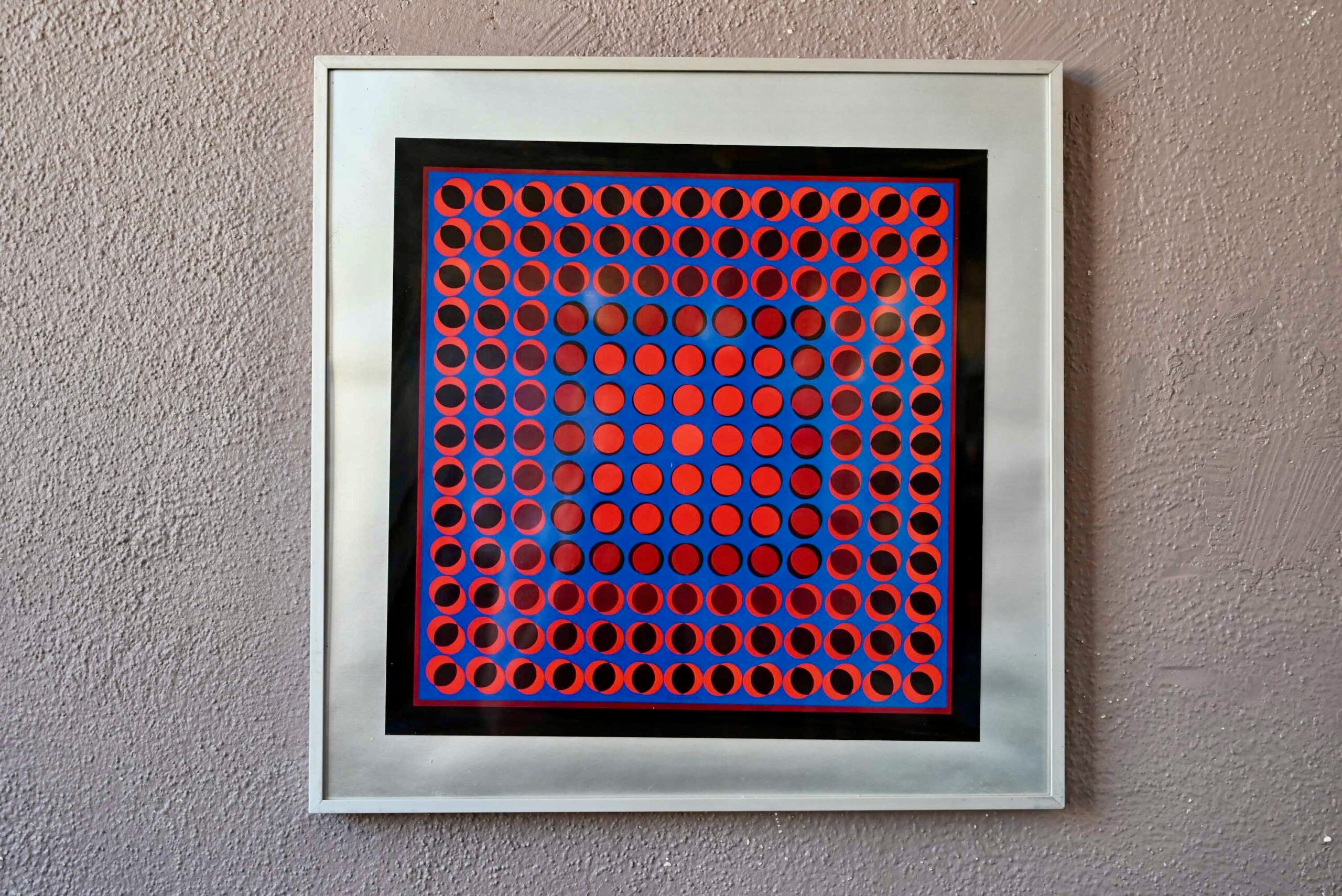 Tuz Silkscreen by Victor VASARELY Signed Painting Op Art Optical