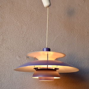 Suspension PH5 violet Scandinavian ceiling lamp by Poul Henningsen for Louis Poulsen