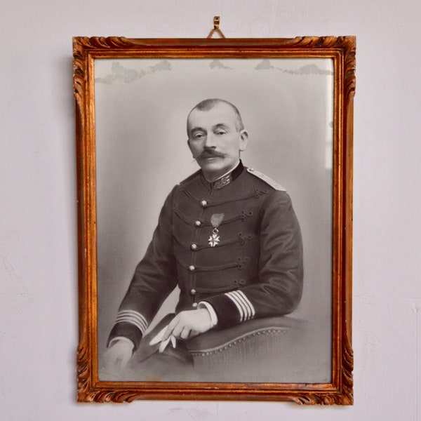 Photographie ancienne portrait de militaire collection militaria vintage bohème campagne chic