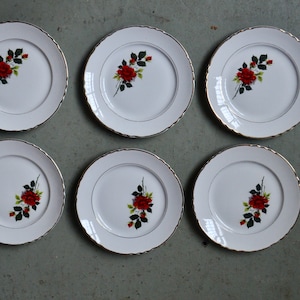 Vintage rose plates old boho tableware