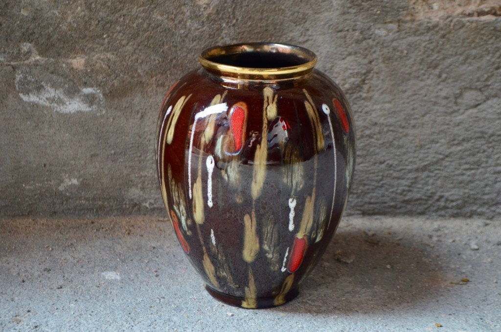 Vase Fat Lava Carstens Or et Multicolore