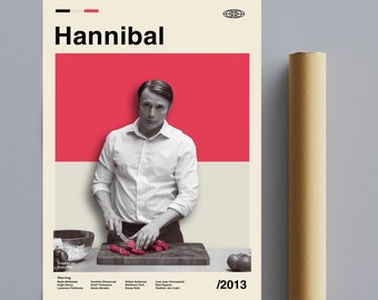 Hannibal Movie Poster, Movie Wall Art Digital Print, , Custom Gift For Movie Lover, Minimalist Poster