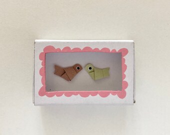 Small matchbox portrait "LoveBirds" gift idea wedding