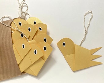 Set of 10 paper birds / tree decorations / Christmas decorations