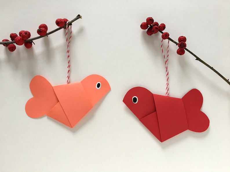 Paper Birds LoveBirdsDeco Pendant 2-SetValentine/'s Day