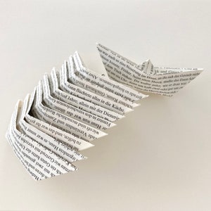 Ship Ahoy!.. 10 small paper ships "Upcycling" folded from book pages / table decoration ships