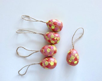 Set of 5 small Easter eggs (3.5 cm) / decorative pendants / Easter decorations / shrub decorations