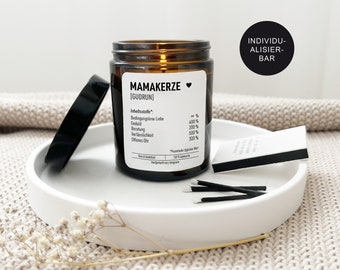 Kerze im Glas "Mama Kerze" personalisierte mit Namen als Geschenk Idee // Mit Spruch zum Muttertag // Beste Mama Geschenk Geburtstag