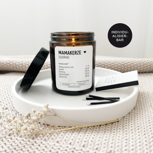 Kerze im Glas "Mama Kerze" personalisierte mit Namen als Geschenk Idee // Mit Spruch zum Muttertag // Beste Mama Geschenk Geburtstag