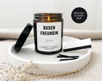 Lustige Kerze im Glas "Busenfreundin" personalisierte Geschenk beste Freundin mit Spruch // Geburtstagsgeschenk und Mitbringsel